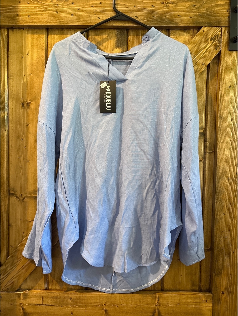 Size Medium DoublJu Blue Blouse
